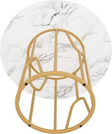 thumbnail of Merax Runder Esstisch 80 x 80 x 76cm, marmorierte MDF-Platte, für 4-6 Personen in Esszimmer & Wohnzimmer, Gold