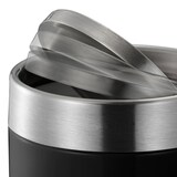 thumbnail of PROREGAL Schön geformter Tischabfallbehälter mit Flachschwingdeckel | 1,5 Liter, HxØ 13,8x12cm | Edelstahl / Schwaru