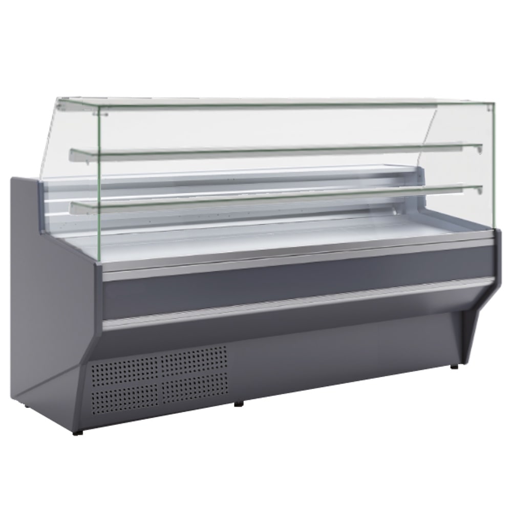 Balcão-vitrina com vidro reto para pastelaria em preto - 1505x940x1300 mm - 1030 W 230/1V - 24P40159 Eurast