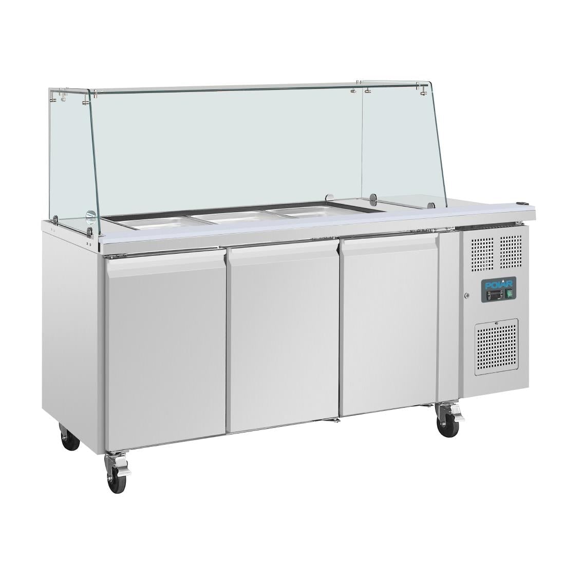 Polar U-Serie Premium Dreitürige Saladette Thekenkühlschrank Polar U-Serie