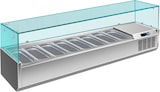 thumbnail of Gastro Edelstahl Kühlaufsatz Aufsatzkühlvitrine Pizzakühlaufsatz 8 x 1/4 GN mit Glasaufsatz