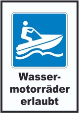 thumbnail of Jetski fahren erlaubt Symbol und Text A6 Rückseite selbstklebend