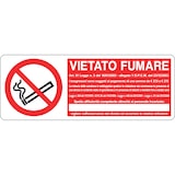 thumbnail of cartello alluminio 333x125 mm vietato fumare - legge e sanzioni