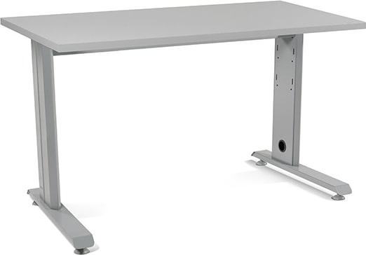 Rocada mesa secretária série Metal 120x60cm alumínio / cinza