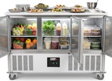 thumbnail of Romux® Saladette und Pizzatisch 3 Türen 135x70 cm für GN-Behälter | Kühltisch von Pizzen und Salaten