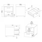 thumbnail of WellHome – Set di Comodini in Legno con 2 Cassetti, Colore Bianco, 41 x 40 x 45 cm – Eria White