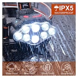 thumbnail of Lanterna de cabeça LED recarregável, 18000 lúmenes 4 modos 8 lanternas de cabeça LED, IPX4 à prova de água
