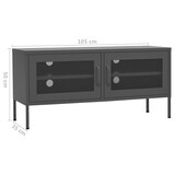 thumbnail of Mueble para TV de acero gris antracita 105x35x50 cm