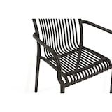 thumbnail of Set van 4 tuinstoelen met armleuningen, van polypropyleen, antislipvoetjes, stabiel, stapelbaar, voor tuin, bar, restaurant – Olimpia/Zwart