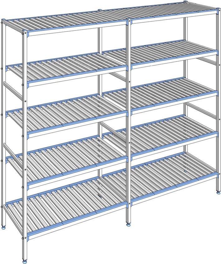 Tournus Equipement Rayonnage à clayettes amovibles 5 niveaux 205 x 243,2 x 50 cm Tournus - ALN2432