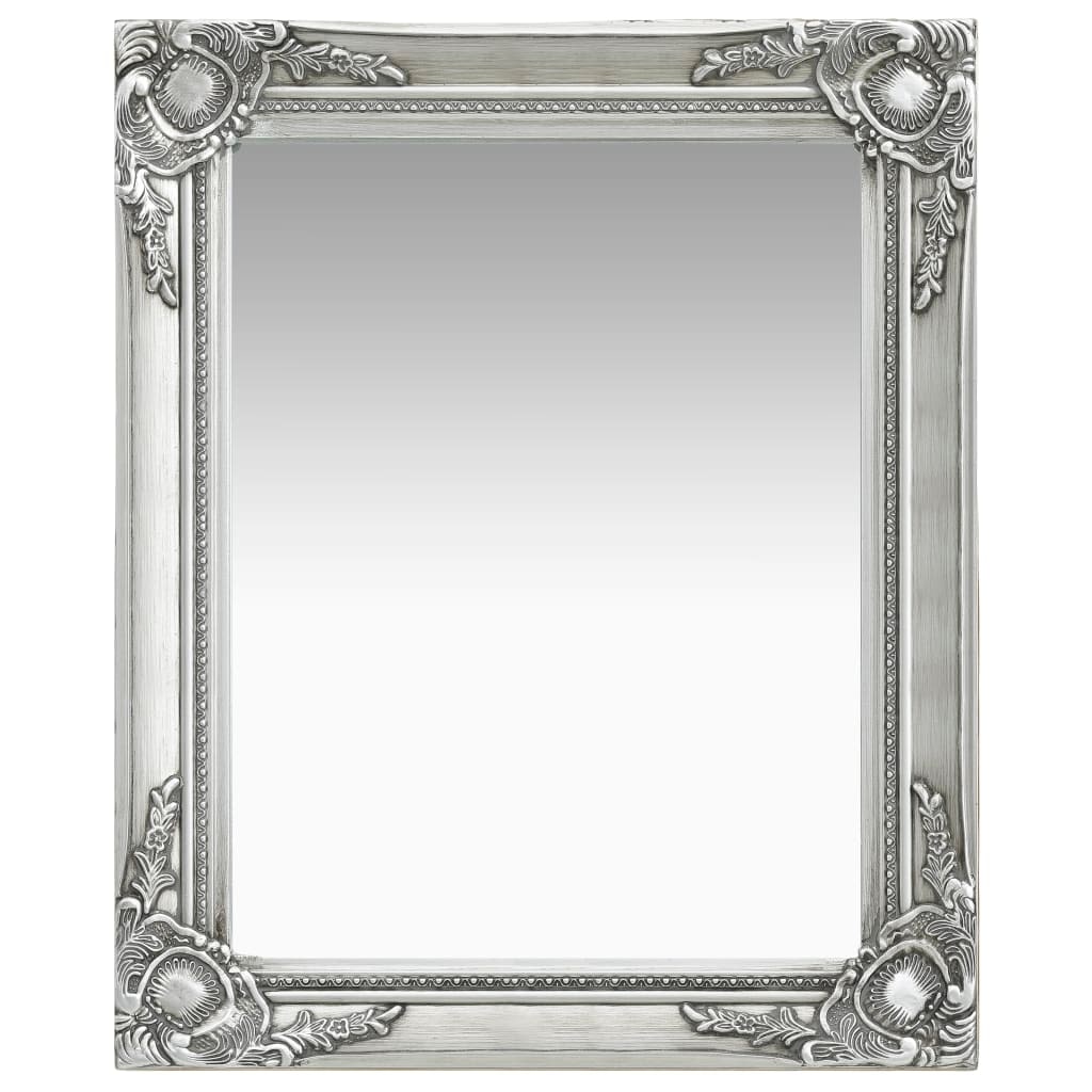 Décoshop26 - Specchio da parete rettangolare stile barocco 50x60 cm argento DEC022860