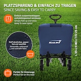 thumbnail of Hauki Bollerwagen XXL Blau-Grau, faltbar mit Dach & Tasche, 360° Räder, Handwagen 120 kg, Transportwagen Kinder, Schiebe-/Ziehbar