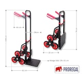 thumbnail of PROREGAL Klappbarer Profi-Treppensteiger TAURUS 150 | HxBxT 110x45x61cm | Traglast  150kg | Stahlrahmen | Rot-Schwarz | Sackkarre Transportkarre