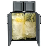 thumbnail of Armoire pour Tri Selectif 2 poubelles Meuble mi- hauteur Dim 68 x 37 x 84cm 2 Anneaux de support de sac 2 Portes INTEC
