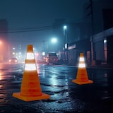 thumbnail of Relaxdays Pylonen groß, 4er Set Leitkegel faltbar, Reflektor-Streifen, Faltkegel, HBT 45 x 24,5 x 24,5 cm, orange/silber