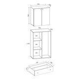 thumbnail of LonaXXL Kleiderschrank 4 Türen 1 Schublade Buche dekor.