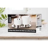 thumbnail of 5-teiliges Zucker- und Sahneset ADAM, aus weißem Porzellan und Edelstahl