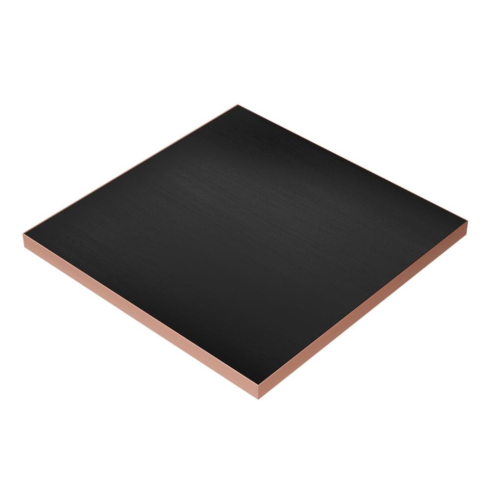 Gastro Tischplatte | Dunkle Holzoptik | 50x50 cm | Rosé Gold