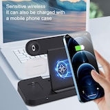 thumbnail of Chargeur Sans Fil 6 en 1 Pliable Rapide Pour Téléphones AirPods Et Montres Blanc YONIS