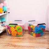 thumbnail of Aufbewahrungsbox mit Deckel 4er Set 32 Liter Kunststoffbox Stapelbox Lagerbox Regalbox