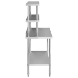 thumbnail of Mesa de trabajo de cocina con estante acero inox 120x60x150 cm