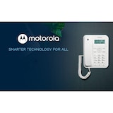 thumbnail of Motorola CT202 Weiß Schnurtelefon, 10 Speicher, Freisprechen, Musik, Anrufer-ID, Wahlwiederholung – Weiß