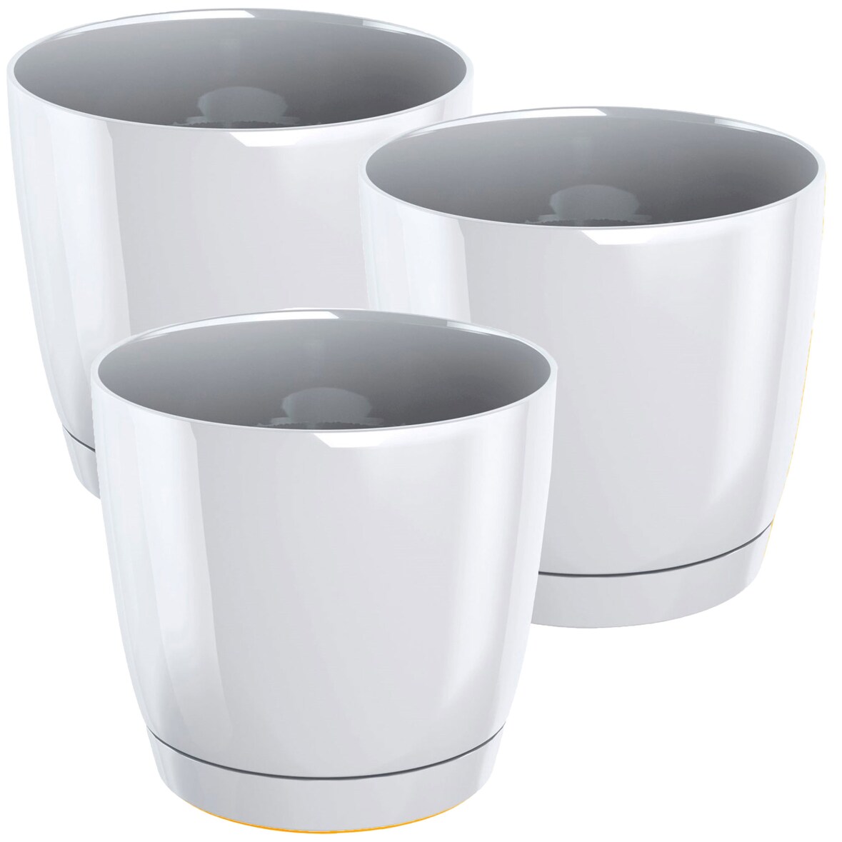 WellHome - Set van 3 bloempotten 4,2L Coubi Ø21 cm/u Kleur Wit