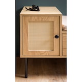 thumbnail of Schuhbank mit Sitzfläche 100x60x38 cm Garderobenbank Eiche-Dekor, Sitzbank Rattan Klein Gepolstert, Bank Schmal Flur mit Stauraum, Flurbank Flurmöbel