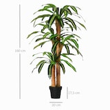 thumbnail of Dracaena artificial 160 cm con maceta árbol artificial con 66 hojas musgo planta artificial para decoración jardín balcón oficina salón Ø20x160 cm