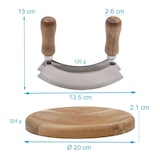 thumbnail of Intirilife Wiegemesser mit Schneidebrett - Kräutermesser 13.5 x 2.4 x 13 cm mit Kräuterbrett 20 x 2.1 cm - Mezzaluna Biegemesser mit 2 Klingen