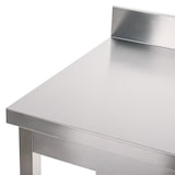 thumbnail of Romux® Edelstahltisch für Gastronomie zur Wandmontage mit 2 Regalböden 1200x800x850 mm Zerlegbar | Arbeitstisch aus Edelstahl Korrosionsbeständig