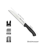 thumbnail of Pirge Ecco Brotmesser mit Wellenschliff 17,5 cm Schwarz für Schneiden von Brot, Bagels, Kuchen - Brötchenmesser
