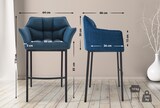 thumbnail of Barhocker GIBEL - Stoff Blau 64x48x110 cm Schwarz | Barstuhl Mit Lehne Tresenhocker Tresenstuhl Kneipenhocker Kneipenstuhl