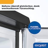 thumbnail of Exquisit Kühlschrank ohne Gefrierfach, 127 Liter, 39 dB, wechselbarer Türanschlag, 3 Glasablagen, KS16-V-H-040E inoxlook-az