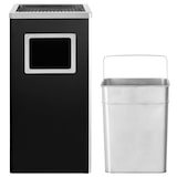 thumbnail of DELUKE® Standaschenbecher für Draußen 45L Stahl 30x24x61cm Mülleimer mit Aschenbecher Abfalleimer mit Inneneimer Standascher Outdoor, Schwarz
