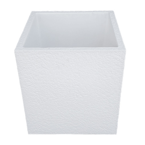 Vase carré en béton peint blanc - 40x40x45cm