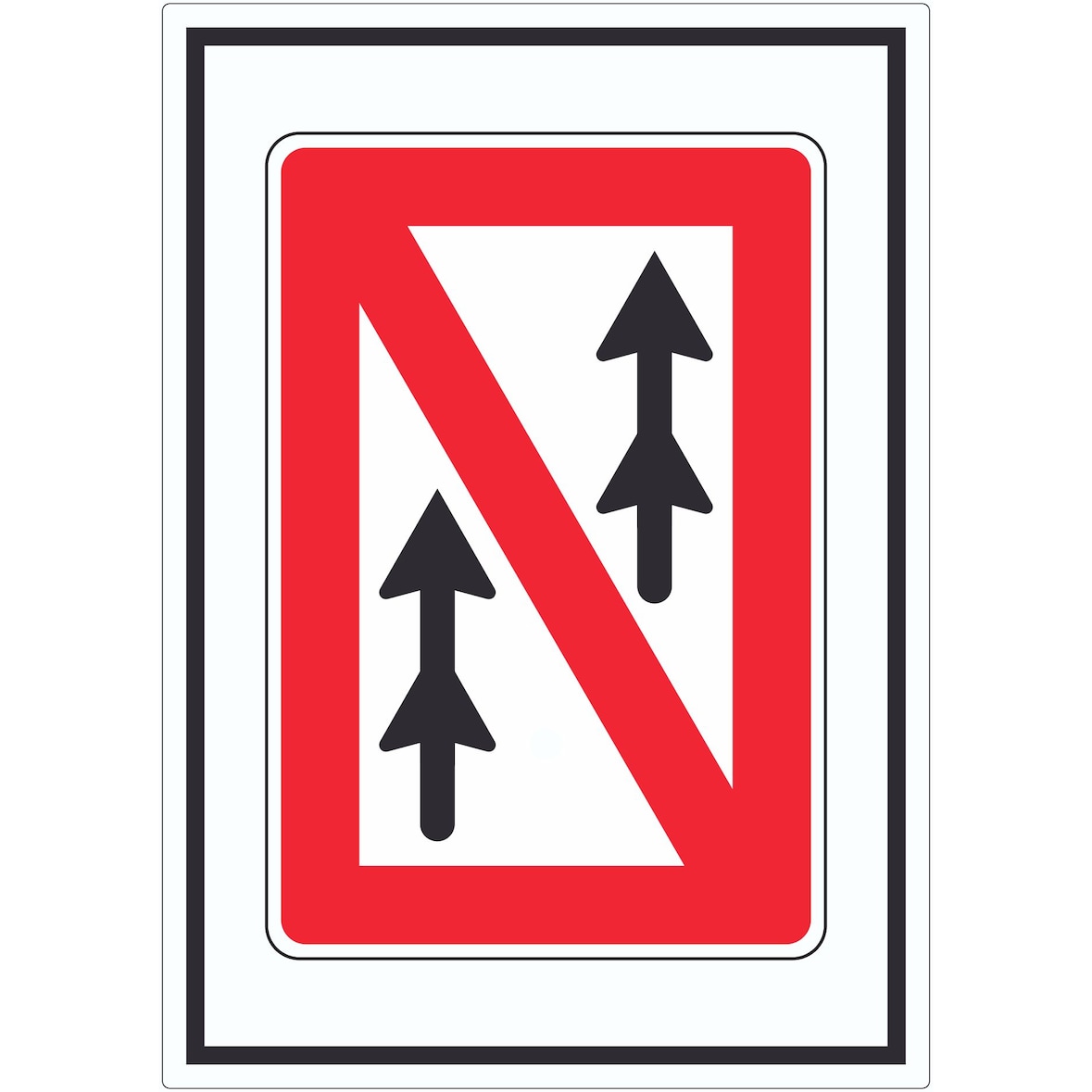 Überholverbot für Verbände Symbol Aufkleber A4 (210x297mm)