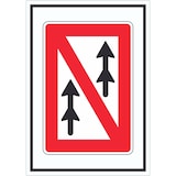 thumbnail of Überholverbot für Verbände Symbol Aufkleber A4 (210x297mm)