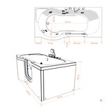 thumbnail of Seniorenwanne mit Tür Whirlpool S12-TH-AIR-R Badewanne 85x170cm