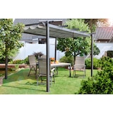 thumbnail of Pergola 4x3 m lichtgrau mit Faltdach, Aluminiumgestell