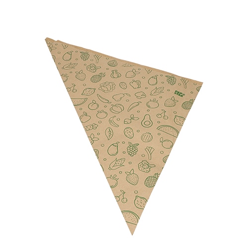 PAPSTAR, Puntzakken, Kraft papier 48 cm x 34 cm x 34 cm bruin "Fruits & Vegs" vulinhoud 1000 g