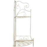 thumbnail of Etagere ad angolo multifunzione richiudibile in ferro battuto finitura bianca anticata L46xPR32xH155 cm perfetta per arredare e organizzare
