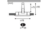 thumbnail of Paulmann Spot encastré Nova  fixe  rond 78mm  GU10 max. 35W  230V gradable  Acier brossé 93633