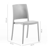 thumbnail of Set van 4 stapelbare stoelen van polypropyleen met glasvezel, voor tuin of binnengebruik, waterafstotend en duurzaam, modern design MARIA/Lichtgrijs