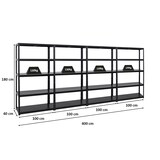 thumbnail of PROREGAL Mega Deal | 4x Schwerlastregal Steel Eagle | HxBxT 180x100x40 cm | Fachlast 130kg | Schwarz | Garagenregal, Lagerregal, Werkstattregal