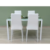 thumbnail of Lot de 4 chaises avec dossier haut rembourrées en similicuir, élégantes et confortables, idéales pour cuisine, salle à manger,restaurant –Lidia– Blanc