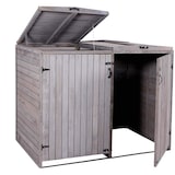 thumbnail of Décoshop26 - Abri de poubelles extérieur conteneurs à ordures jusqu'à 4 bacs 126x158x98 cm en bois certifié FSC gris anthracite 04_0005611