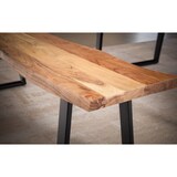 thumbnail of Esszimmerbank 160x40x45,5 cm Akazie Massivholz / Metall mit Baumkante, Esstischbank Holzbank Massiv ohne Lehne, Küchenbank Essbank Modern, Sitzbank