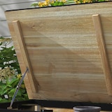 thumbnail of Baúl de exterior arcón almacenaje de madera con 4 ruedas para jardín patio balcón 100x50x43 cm