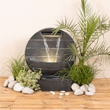 thumbnail of Gartenbrunnen mit Wasserfall beleuchtet rund Polyresin Zierbrunnen 59cm